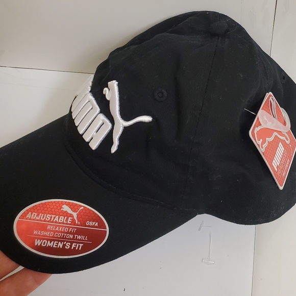 🤩New with tags Puma women's black/white cap 100%cotton - Picture 2 of 8